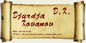 Đurđa Kovanov vizit kartica